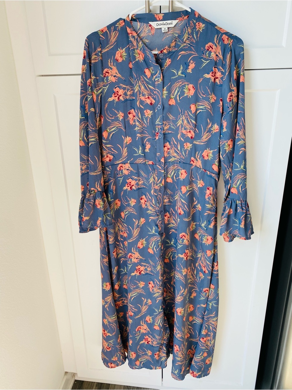 Davi & Dani women’s medium floral maxi long sleeve dress prairie